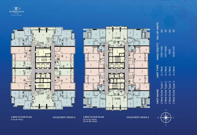 Type 1 to 4 - 2 BHK Suite
